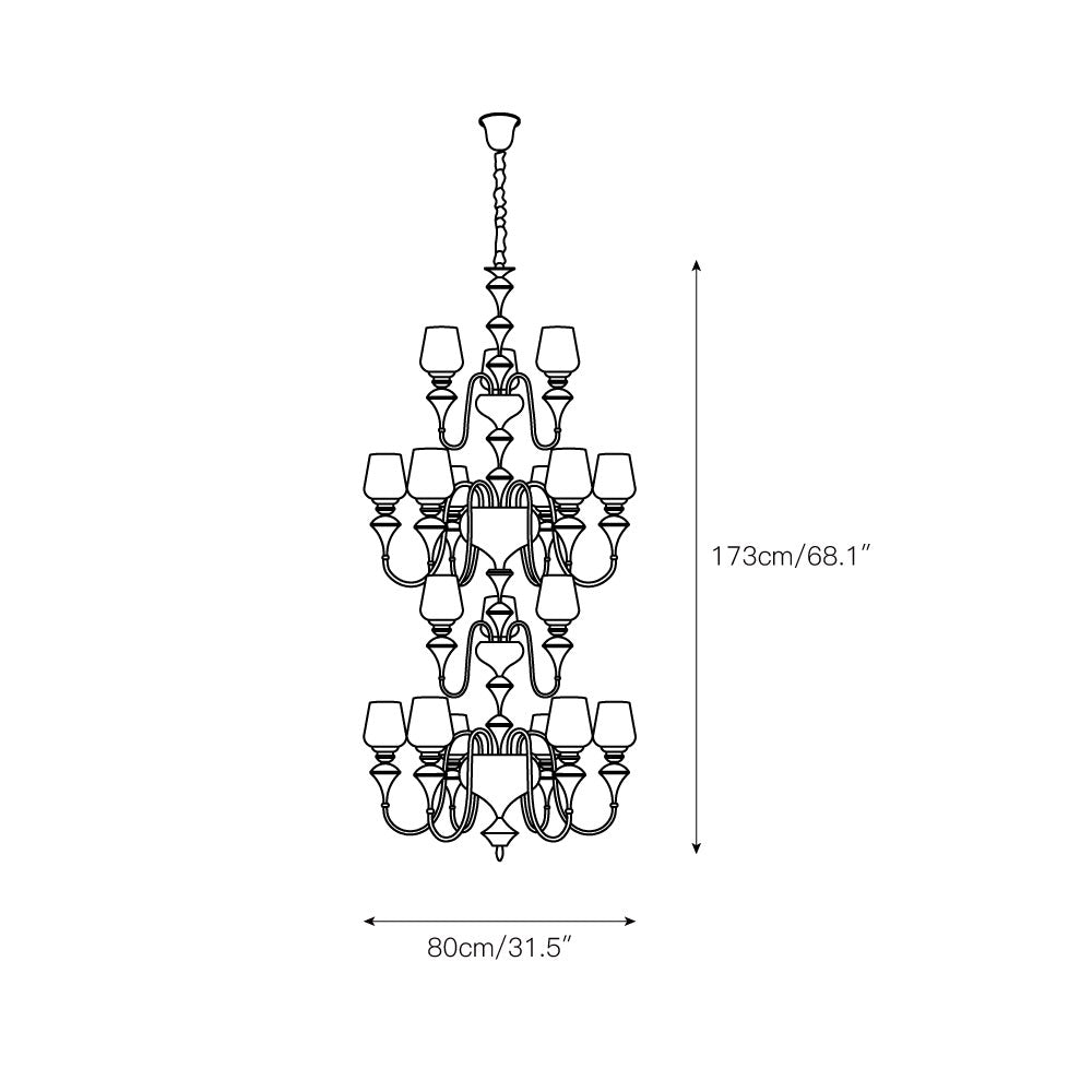 Abrahamson Shaded Tiered Chandelier