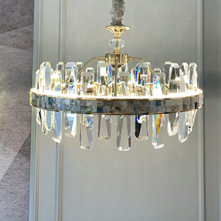 Affordable Round K9 Crystal Chandelier Lighting for Living Room Modern Rectangle Pendant Lamp for Dining Table