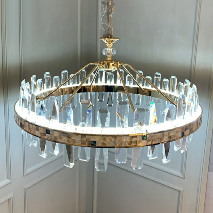 Affordable Round K9 Crystal Chandelier Lighting for Living Room Modern Rectangle Pendant Lamp for Dining Table