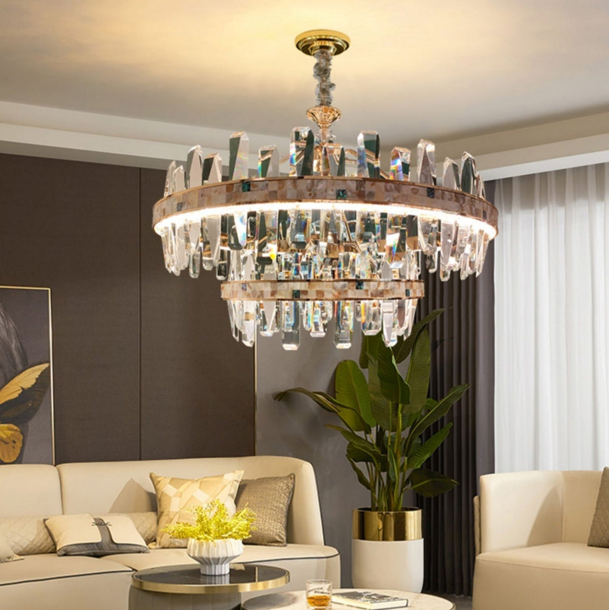 Affordable Round K9 Crystal Chandelier Lighting for Living Room Modern Rectangle Pendant Lamp for Dining Table