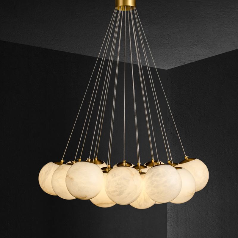 Alabaster Anne Globe Art Pendant Light