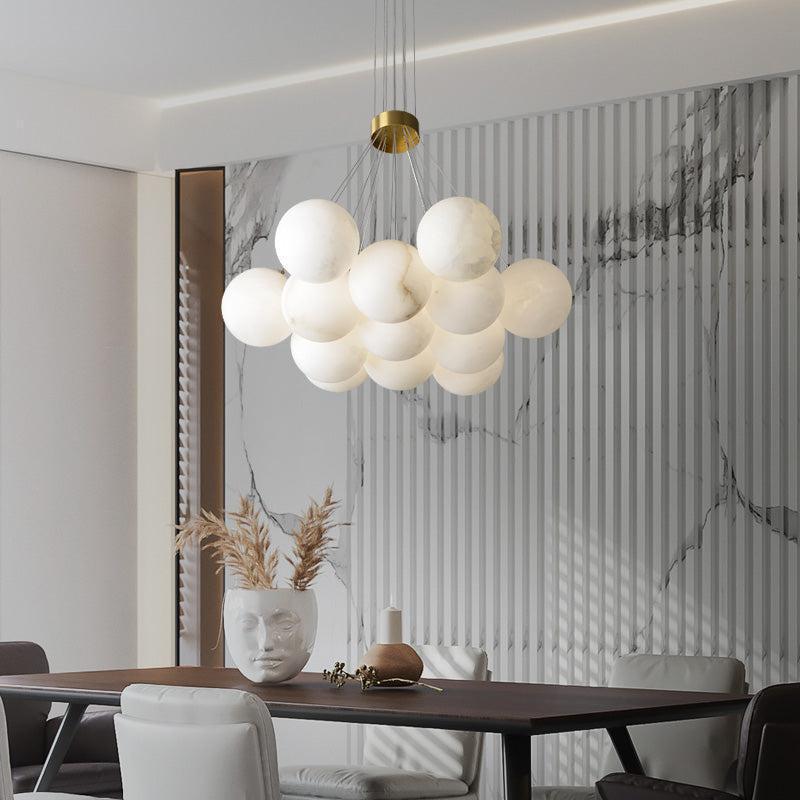 Alabaster Anne Globe Art Pendant Light