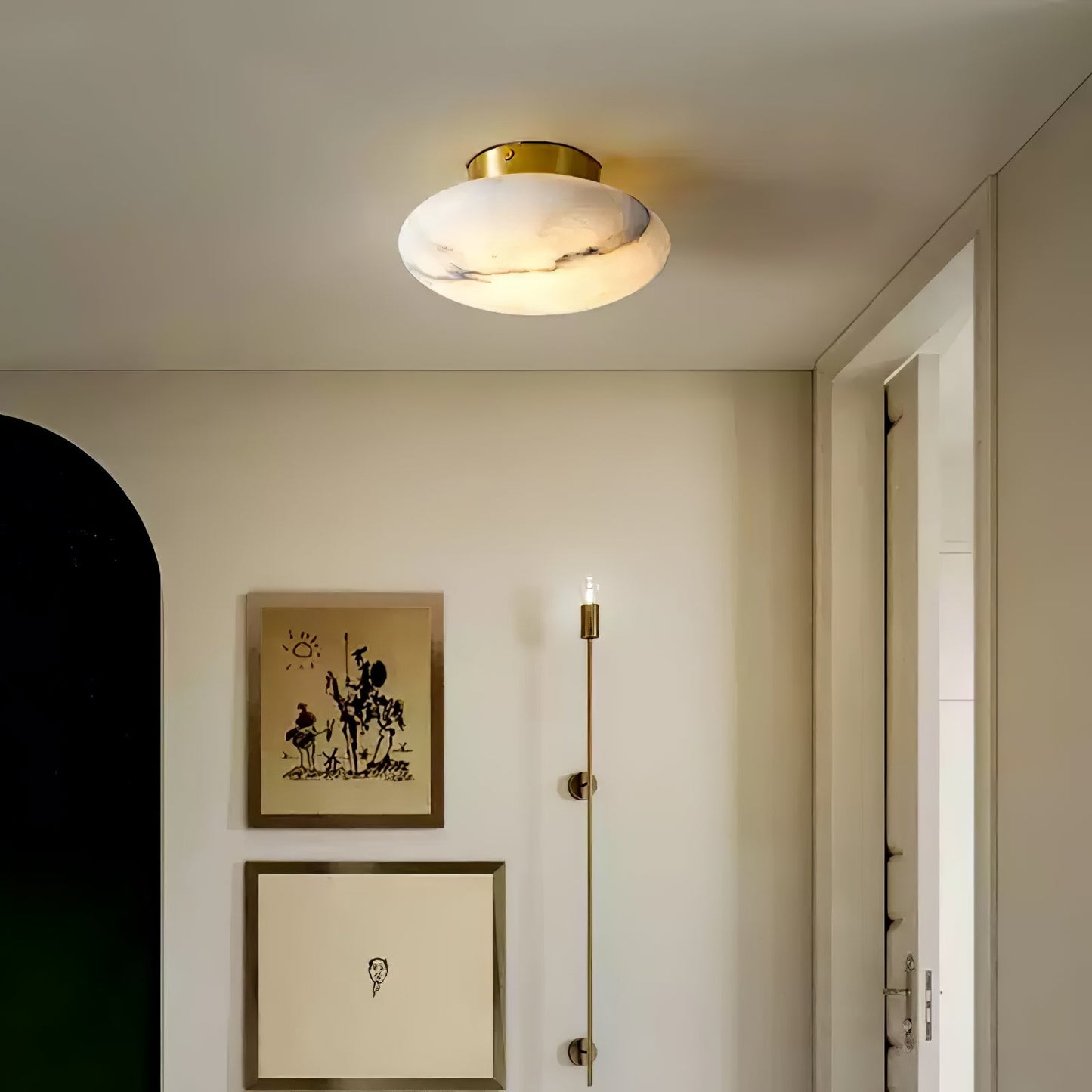 Alabaster Oval Ceiling Lamp - Vakkerlight