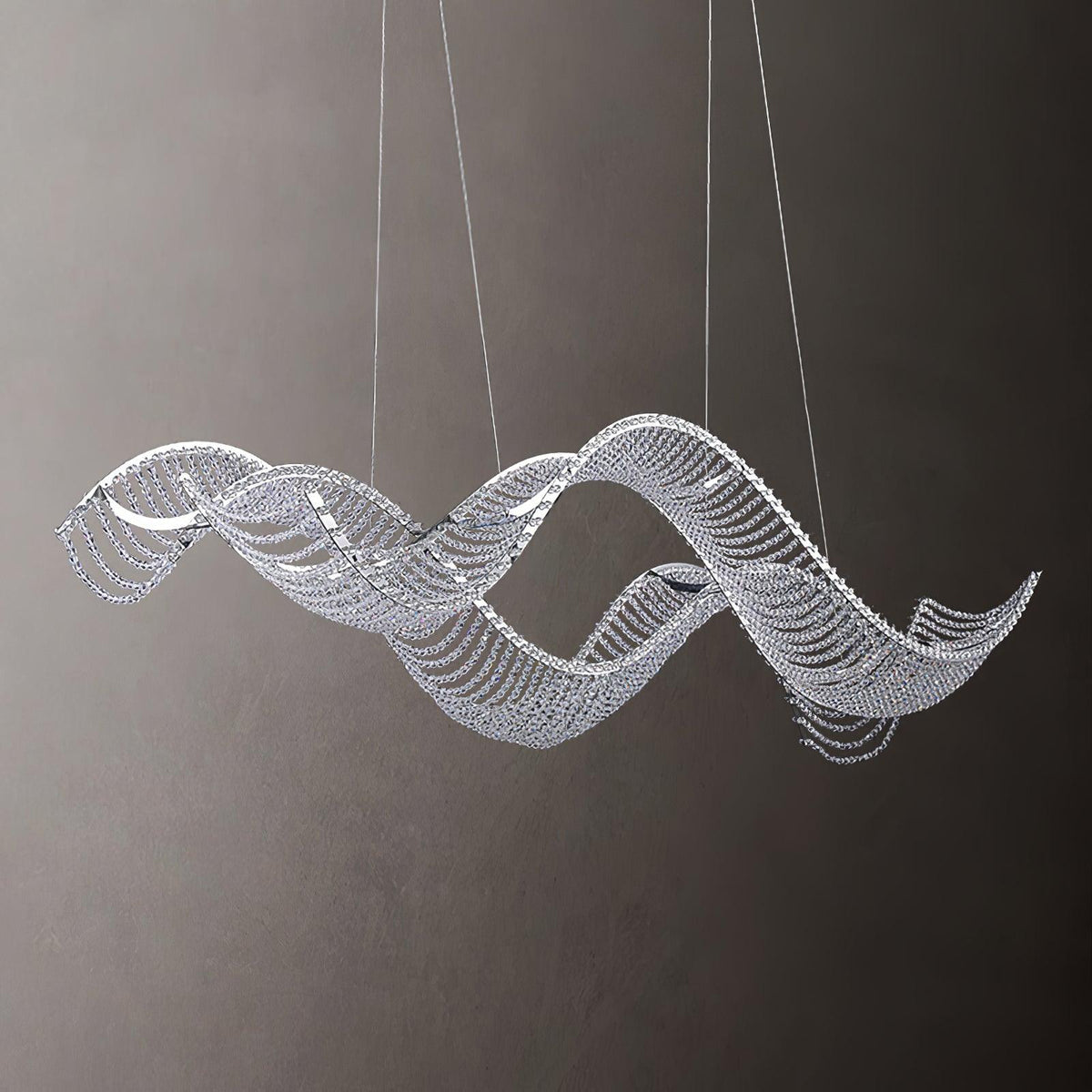 Modern Wavy Crystal Chandelier for Dining Room / kitchen Island