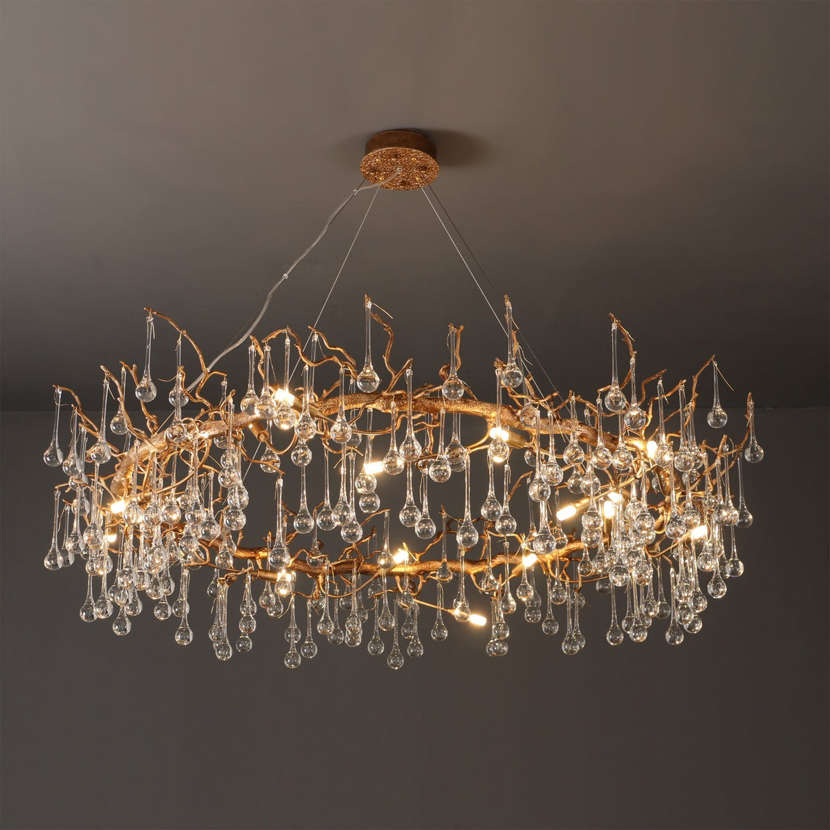 Anita Branch Brass Crystal Chandelier