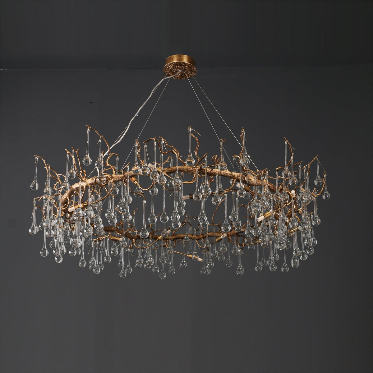 Anita Branch Brass Crystal Chandelier
