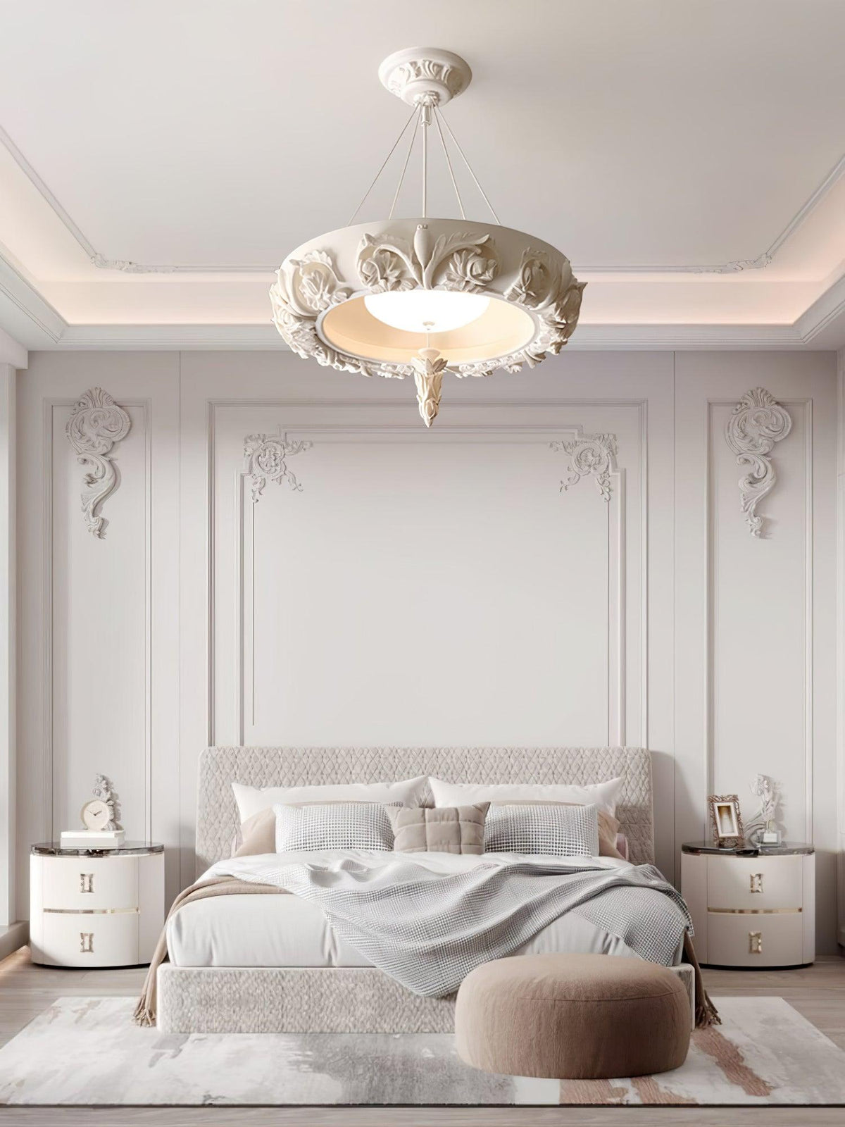 Artistic Carved Plaster Chandelier