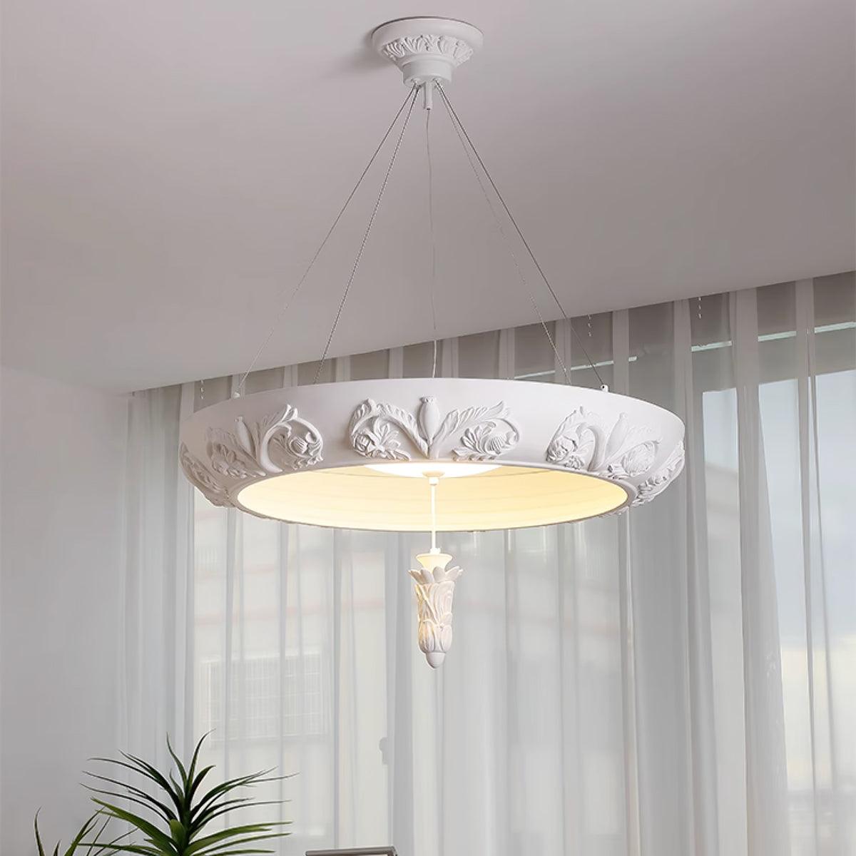 Artistic Carved Plaster Chandelier