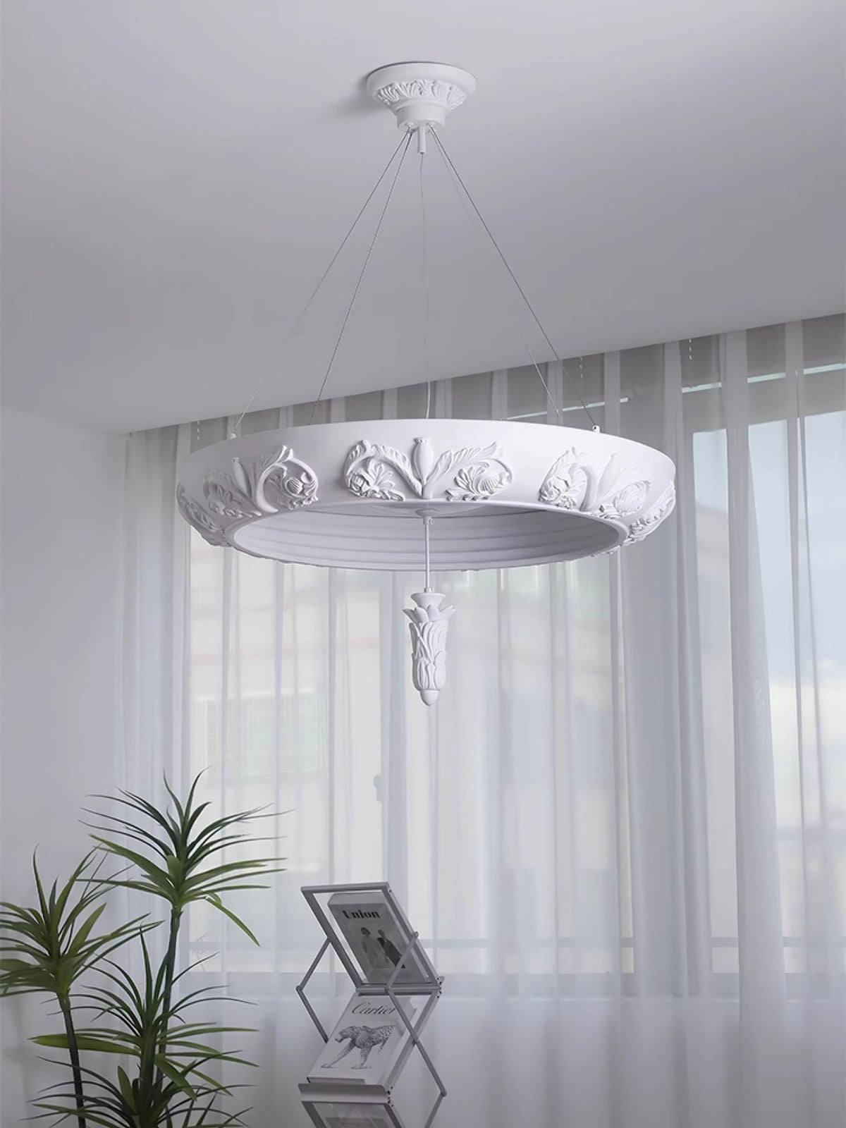Artistic Carved Plaster Chandelier