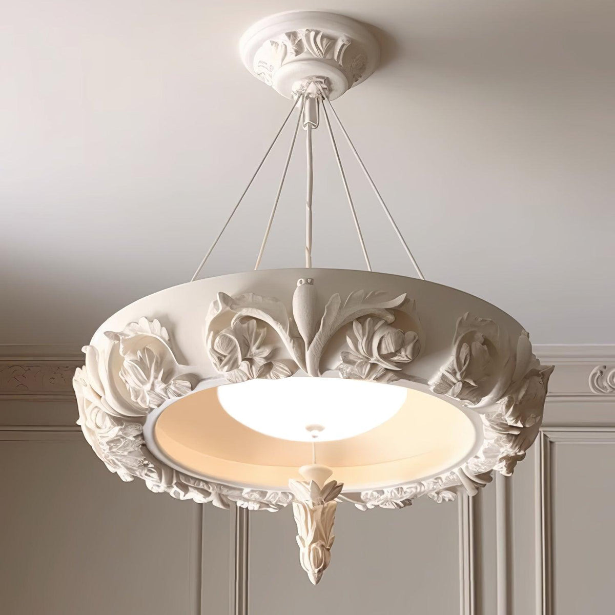 Artistic Carved Plaster Chandelier