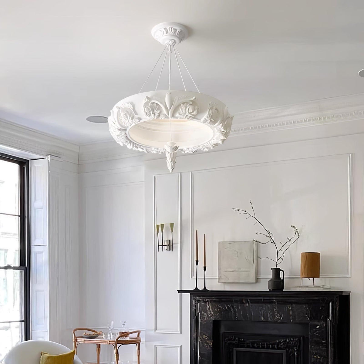 Artistic Carved Plaster Chandelier