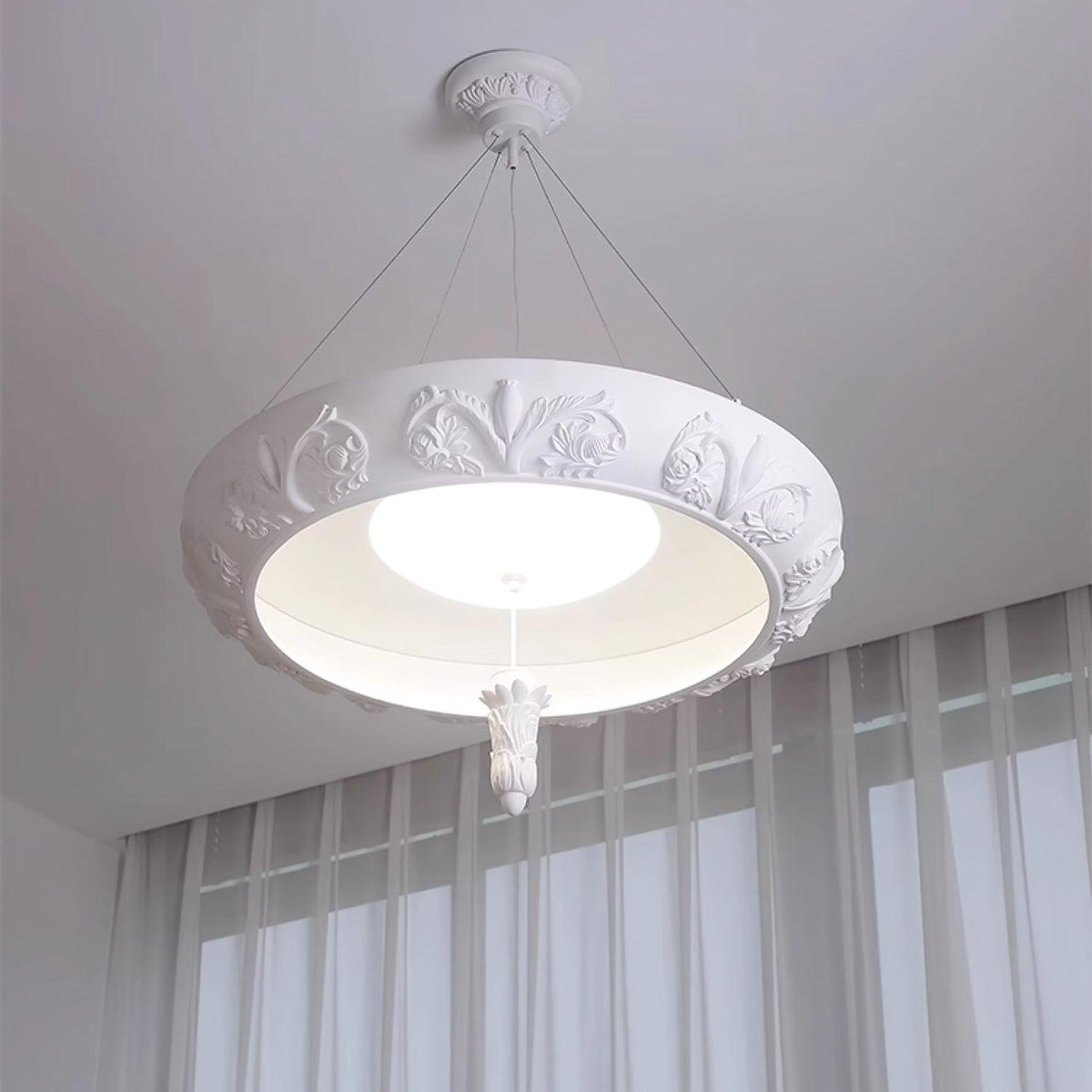 Artistic Carved Plaster Chandelier