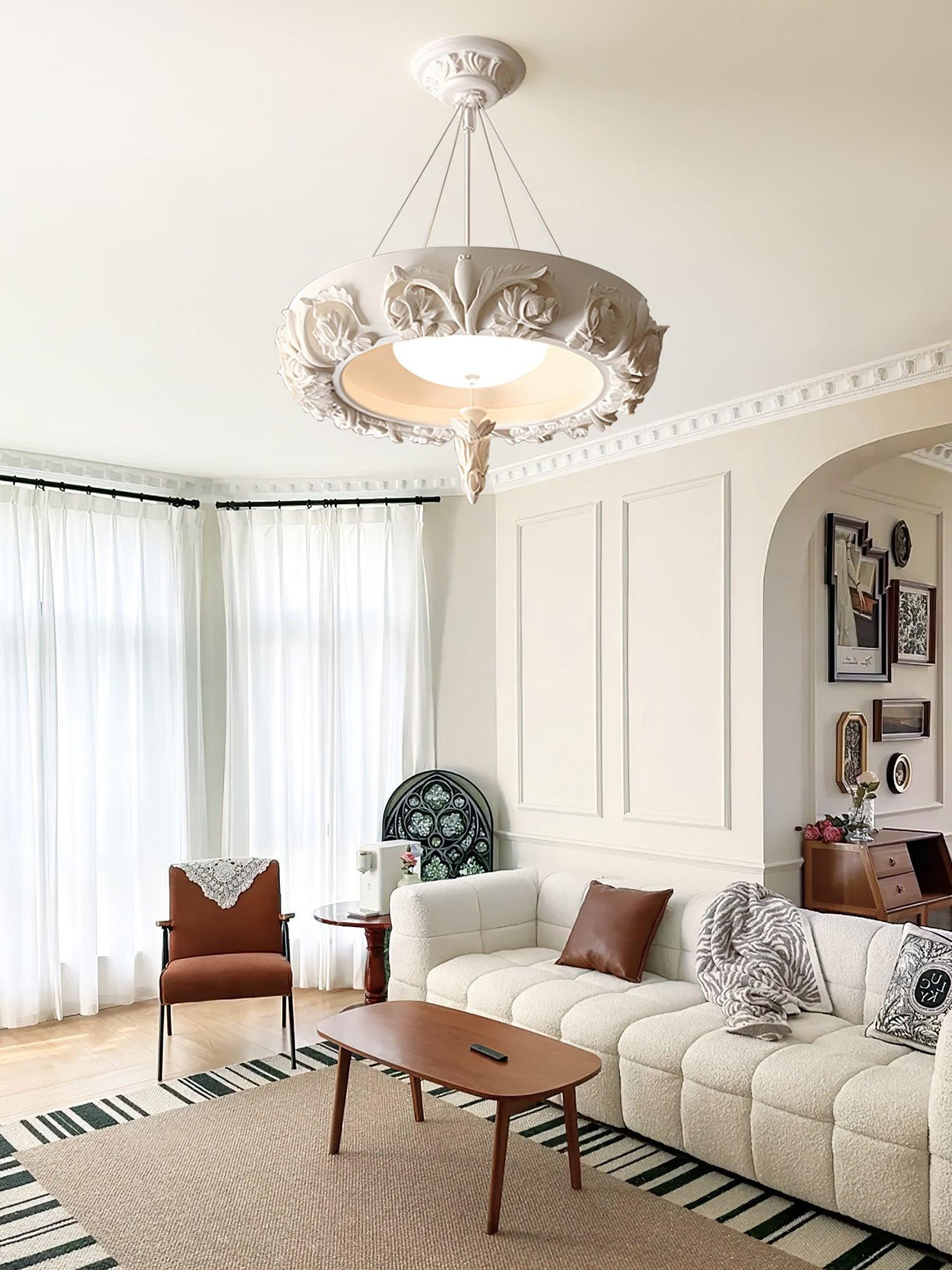 Artistic Carved Plaster Chandelier