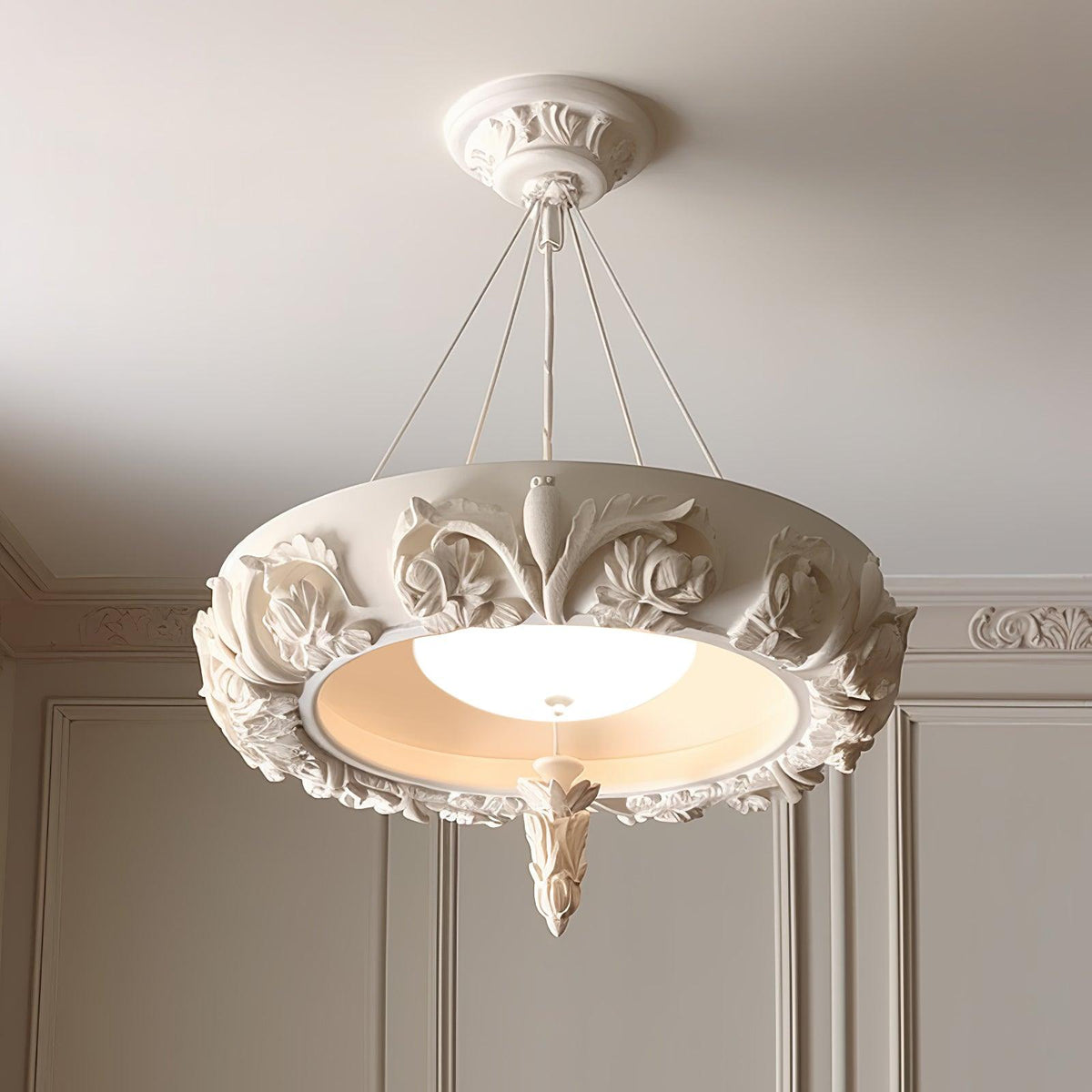 Artistic Carved Plaster Chandelier