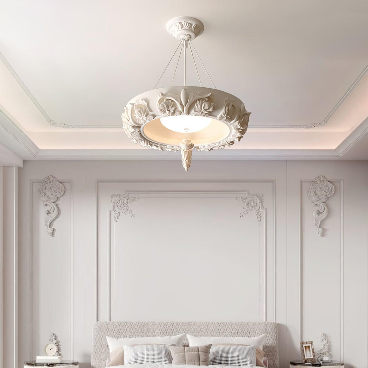 Artistic Carved Plaster Chandelier