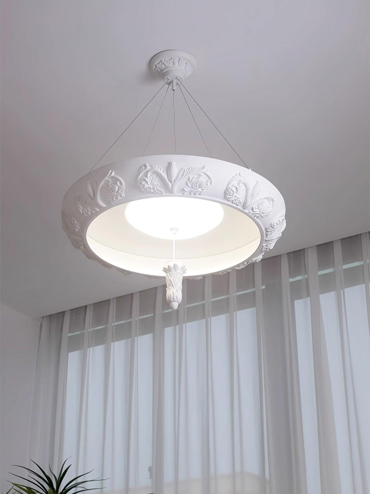 Artistic Carved Plaster Chandelier