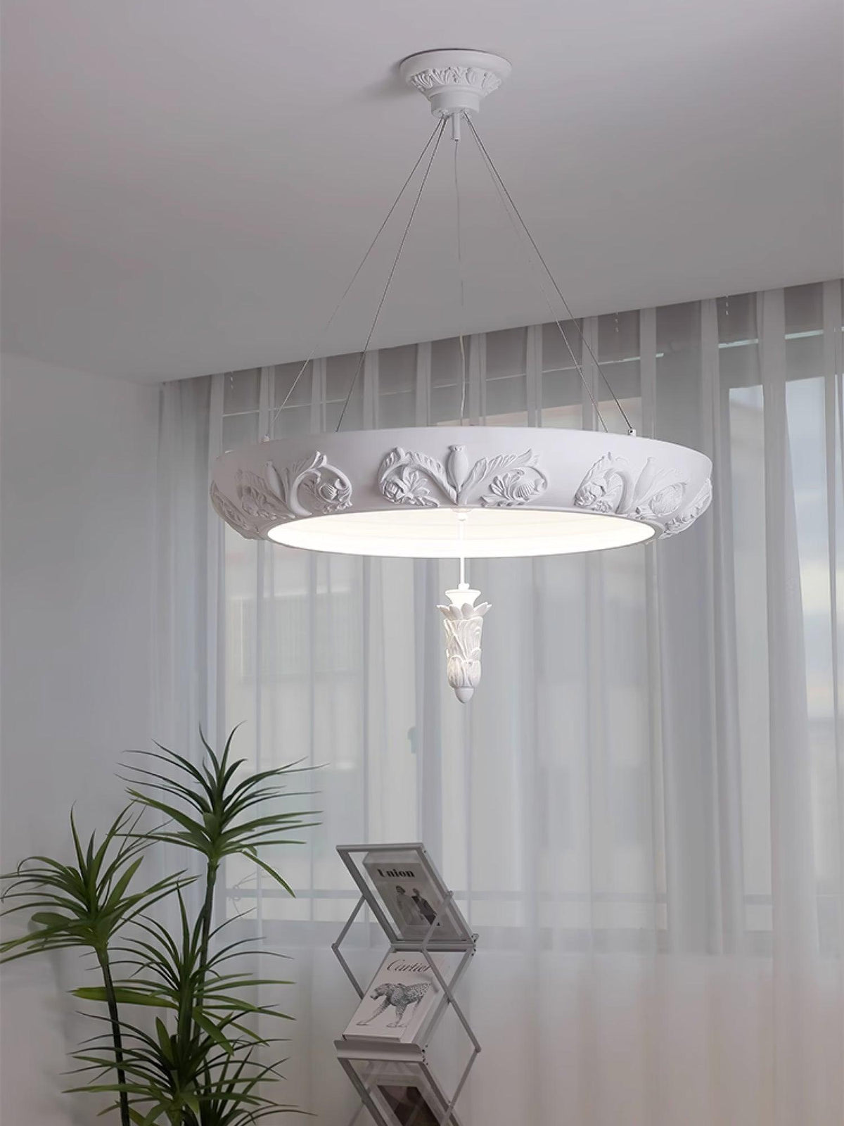 Artistic Carved Plaster Chandelier