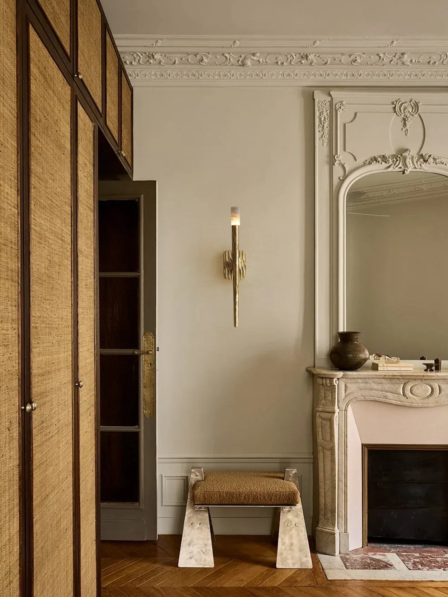 Aurelian Sculpted Alabaster Wall Sconce