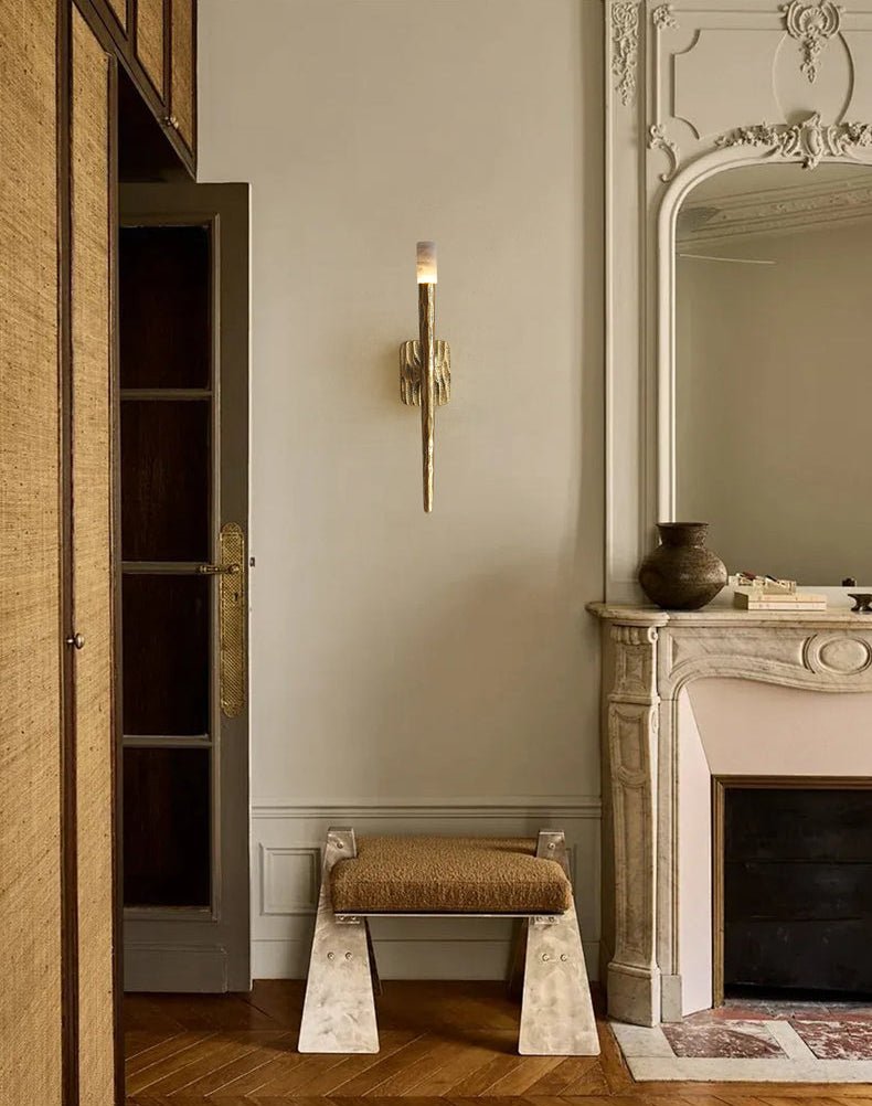 Aurelian Sculpted Alabaster Wall Sconce