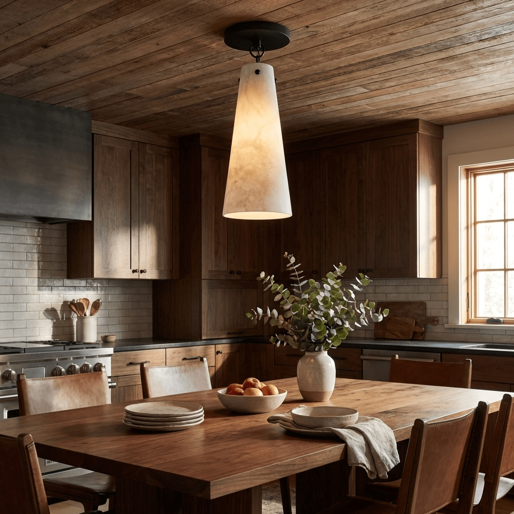 Aurelian Tapered Alabaster Ceiling Light - Vakkerlight