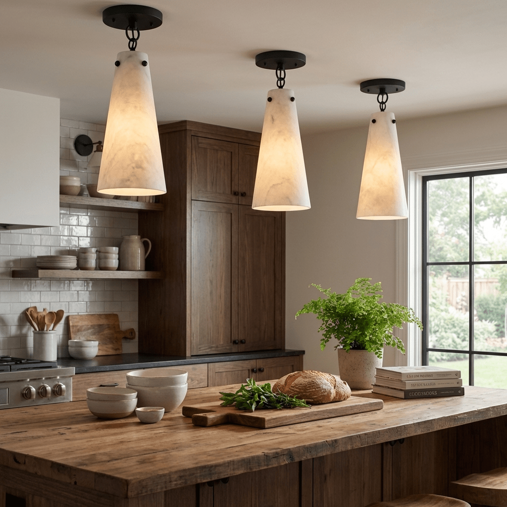 Aurelian Tapered Alabaster Ceiling Light - Vakkerlight