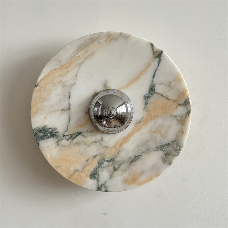 Calacatta Round Marble Wall Sconce