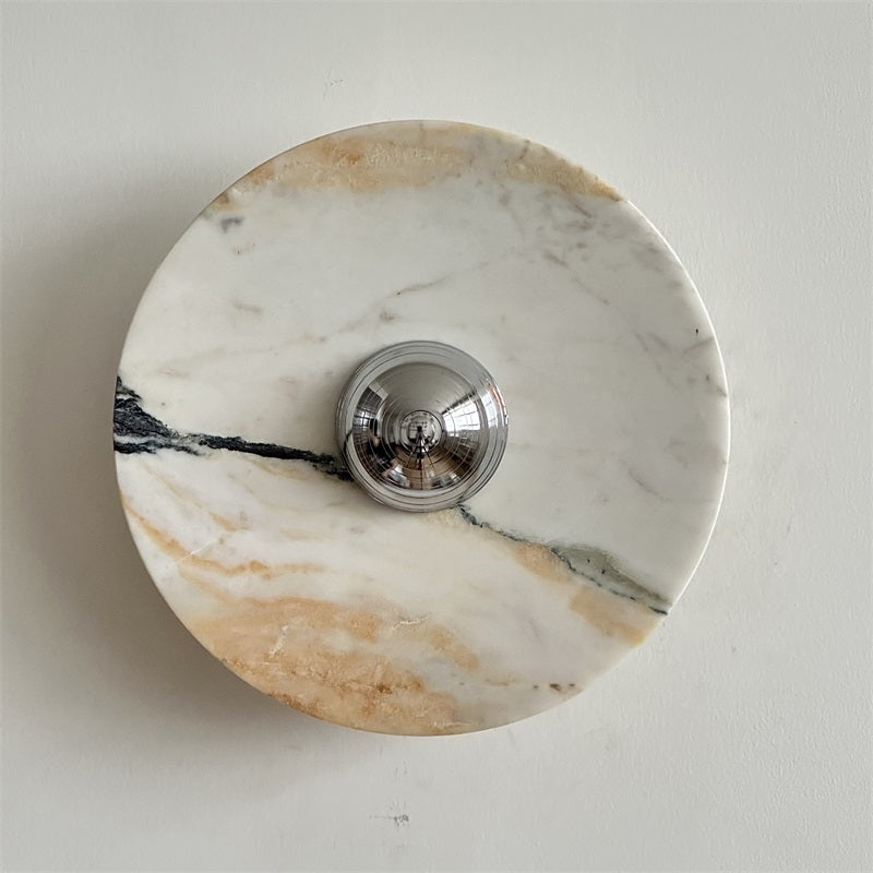 Calacatta Round Marble Wall Sconce