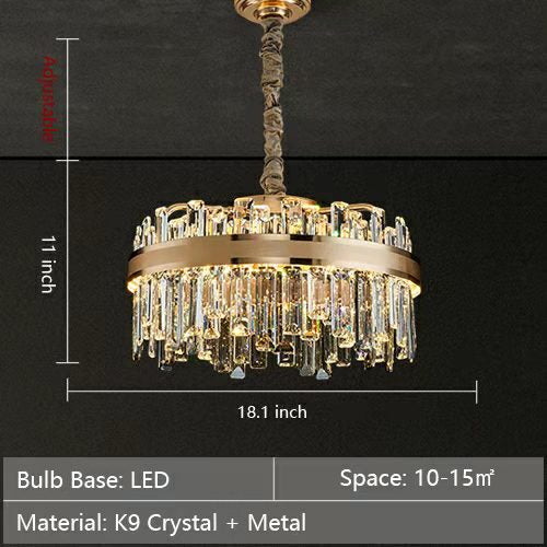 Modern Round / rectangular Crystal Chandelier Collection for Living Room / hallway / dining / bedroom