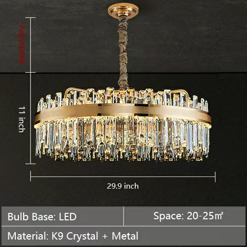 Modern Round / rectangular Crystal Chandelier Collection for Living Room / hallway / dining / bedroom