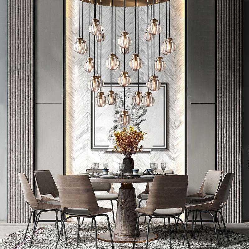 Pearls Round Chandelier 22"