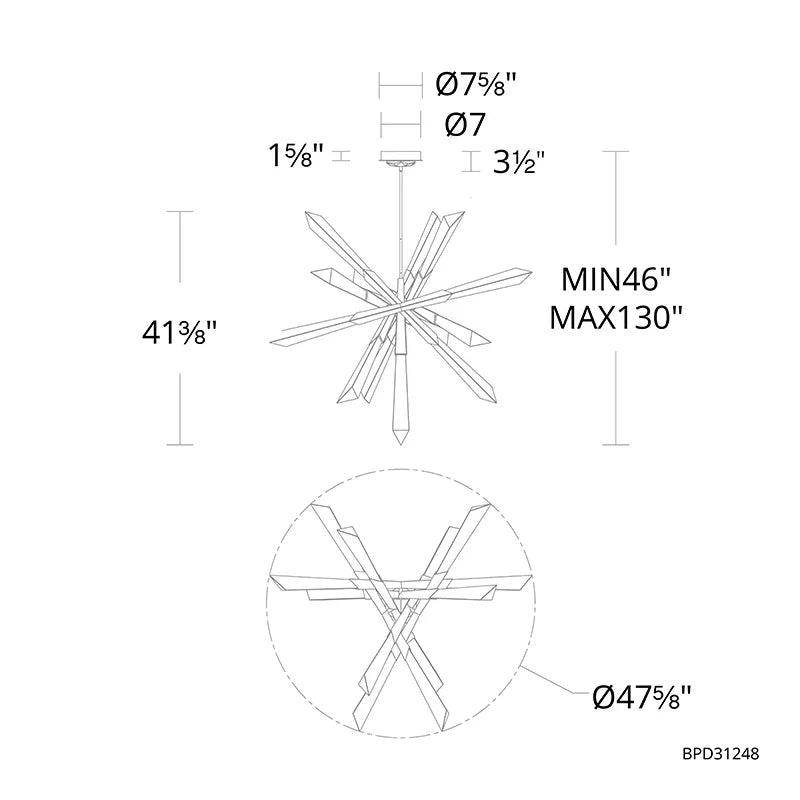 Luxury Sputnik Crystal Chandelier for Living Room / dining Room / bedroom