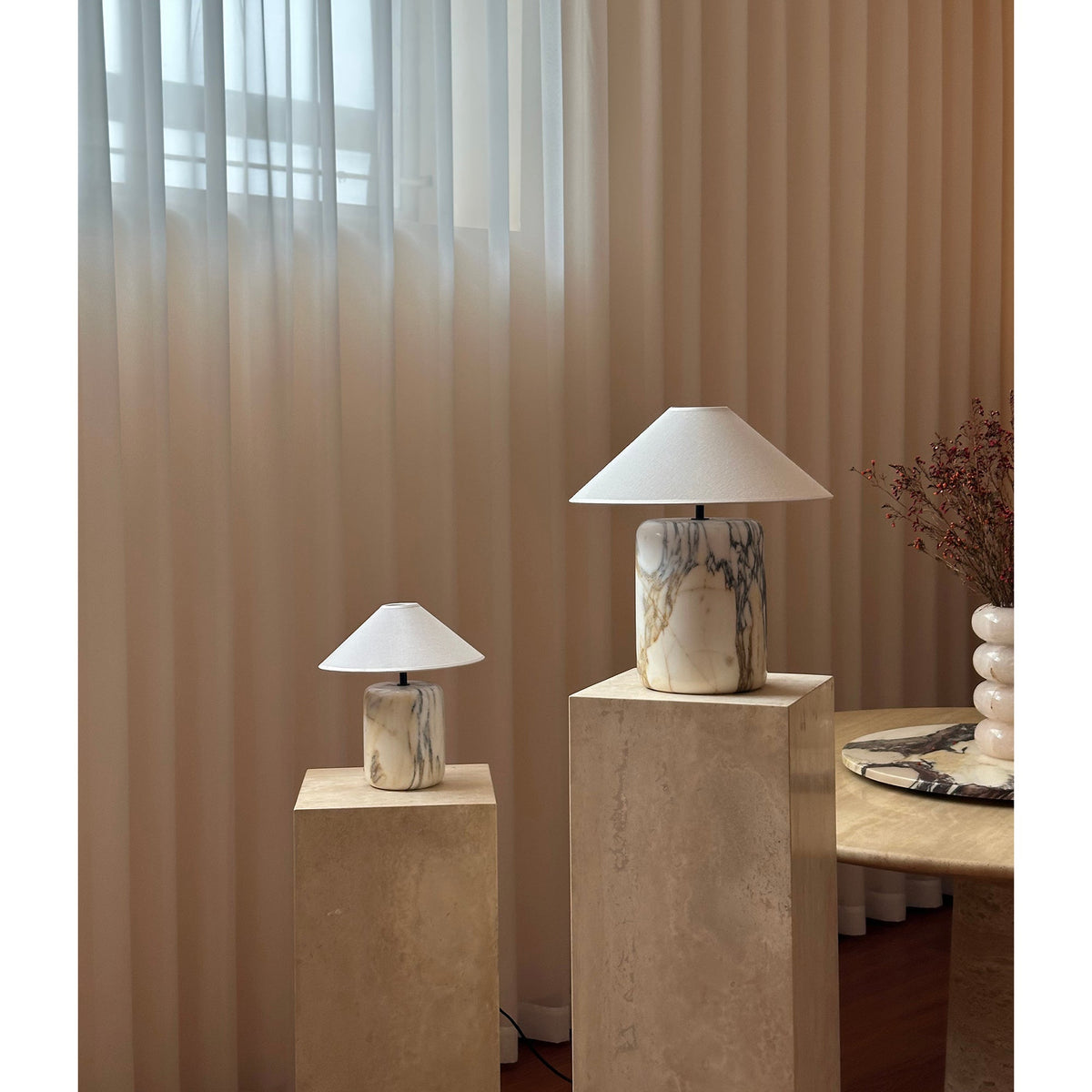 Block Marble Table Lamp