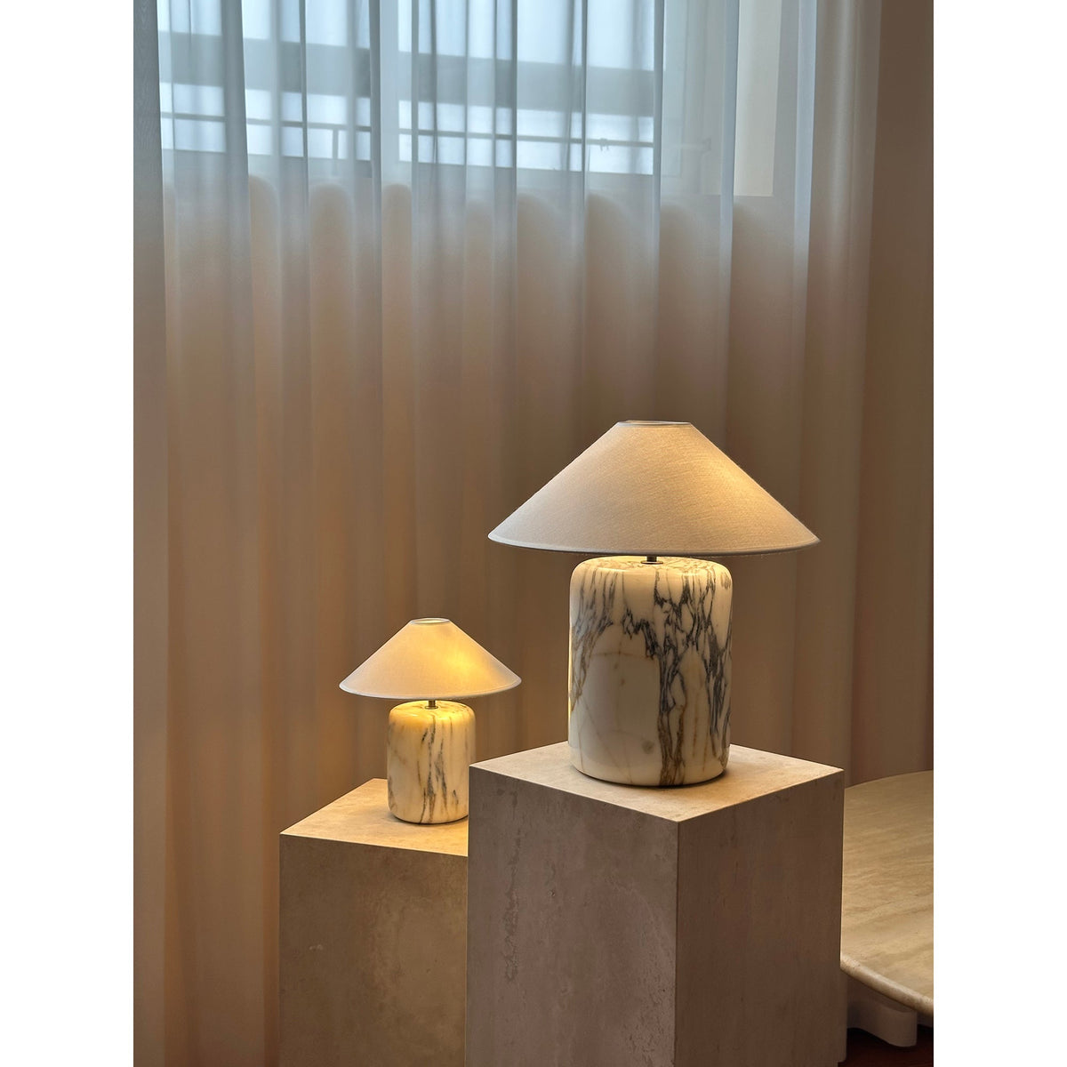 Block Marble Table Lamp