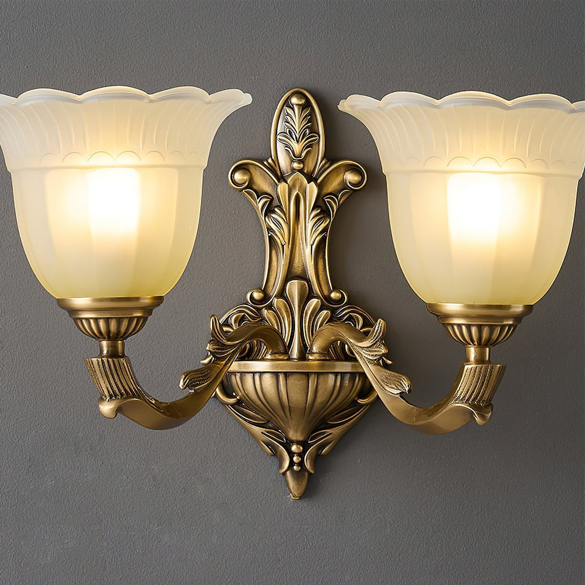 Bloom Flower Brass Sconce