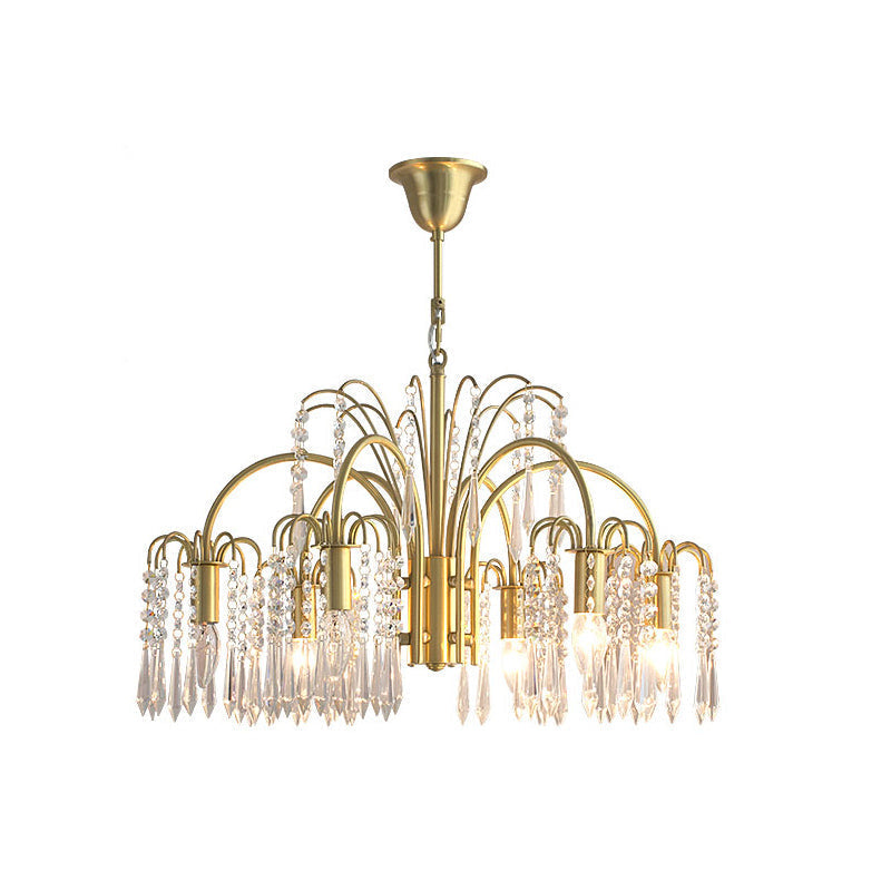 Brass Candle Crystal Chandelier