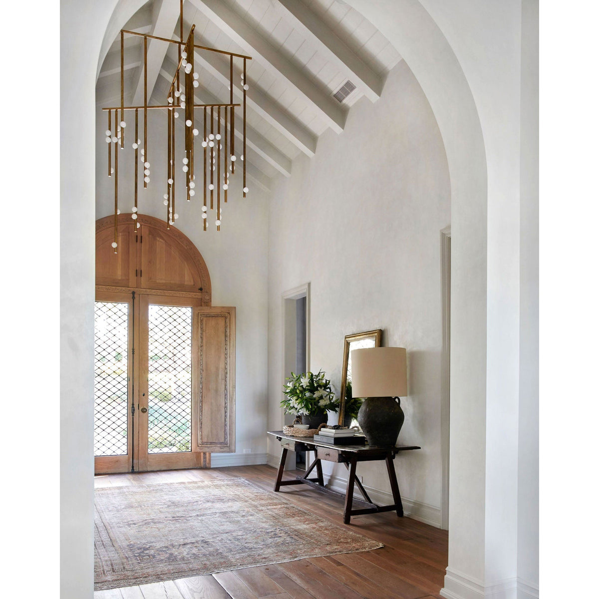 Brass Drop System Chandelier