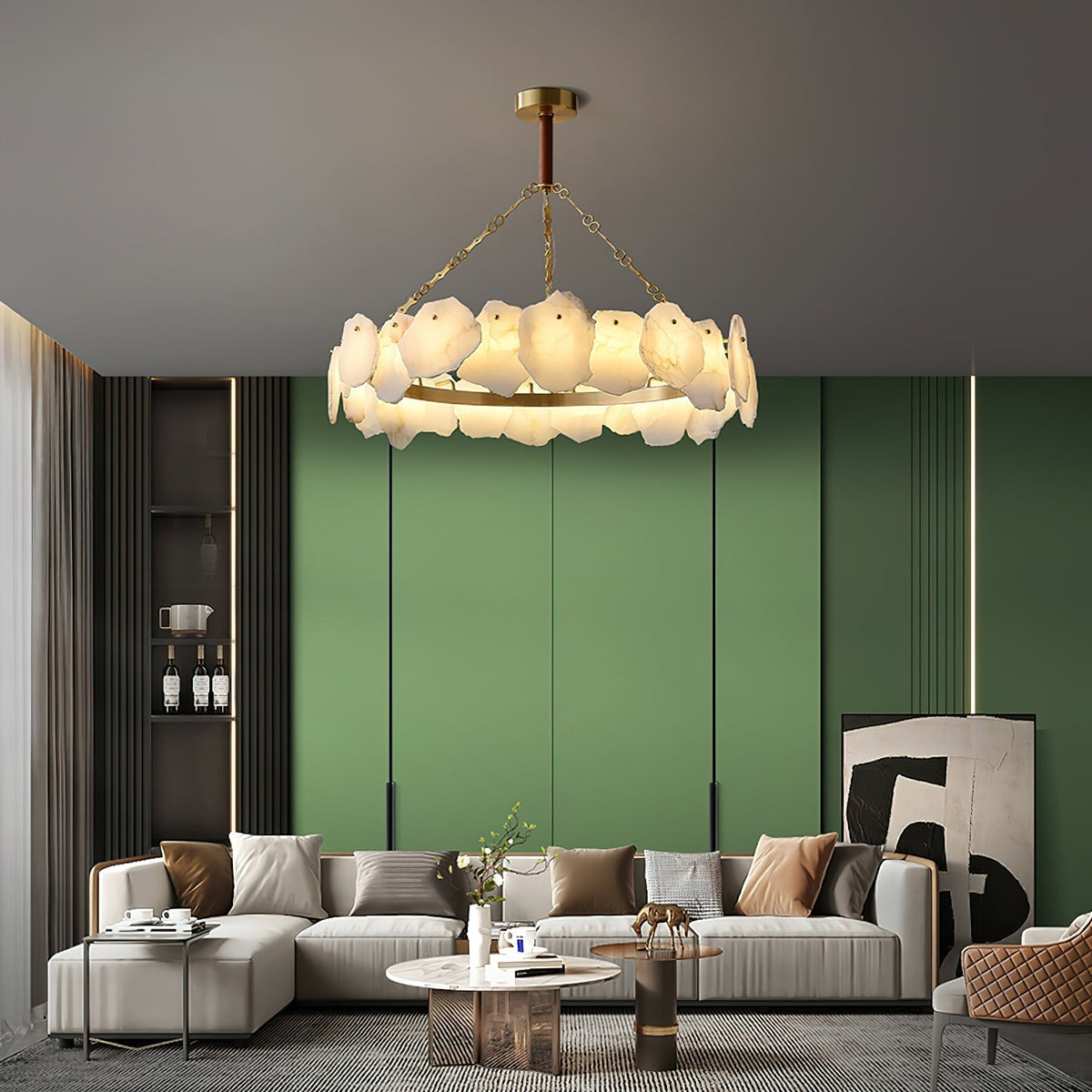 Burton Marble Round Chandelier