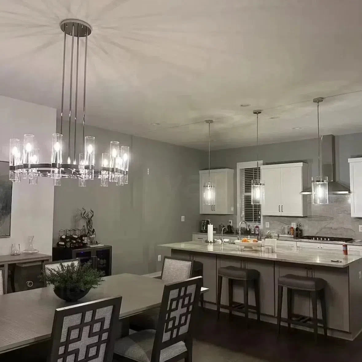 Lavelle Round Glass Chandelier 36"