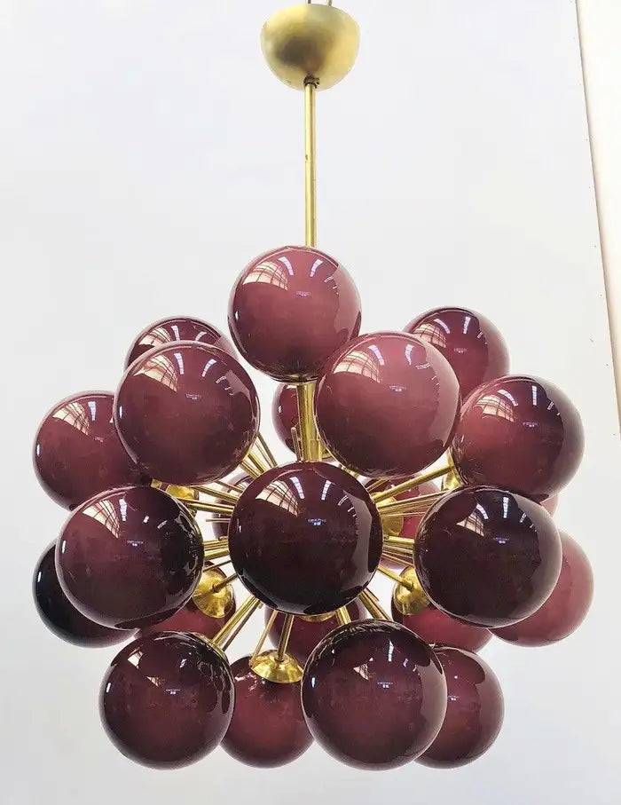 Sputnik White / purple Grapes Glass Chandelier for Living / dining Room / bathroom / bedroom