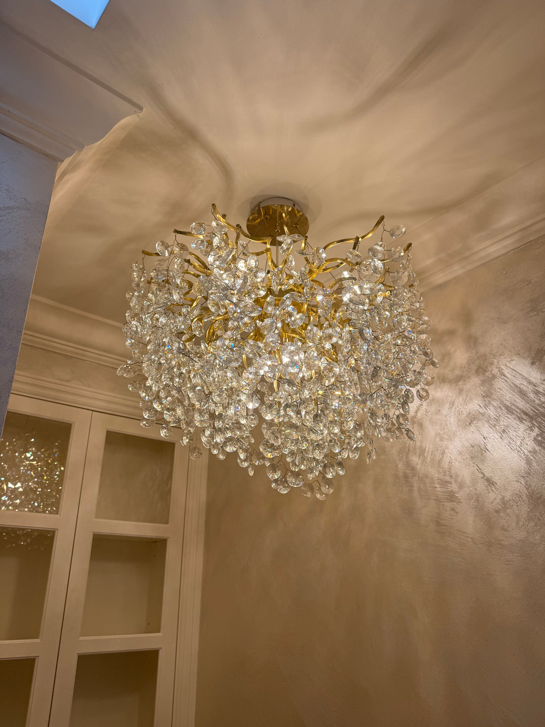 Crystal Quatre Round Branch Penny Chandelier