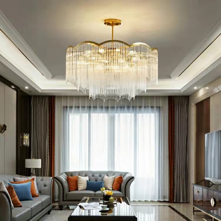Elegant Lighting Chandelier Linear Crystal Lamp for Living / Dining Room