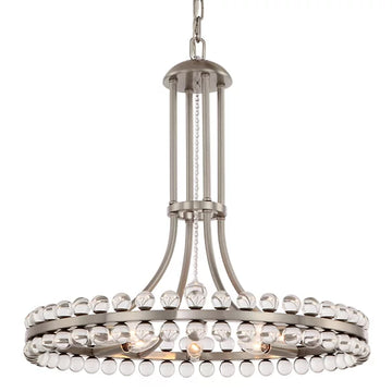 Modern 1-Ring Crystal Chandelier for Low-Ceiling