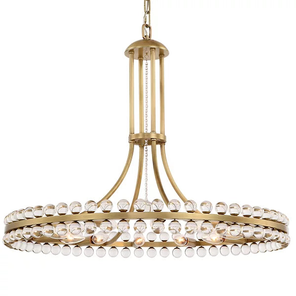 Modern 1-Ring Crystal Chandelier for Low-Ceiling