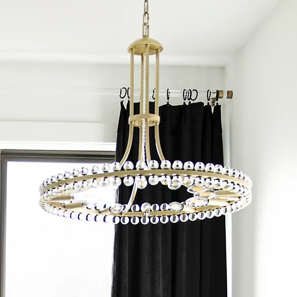 Modern 1-Ring Crystal Chandelier for Low-Ceiling