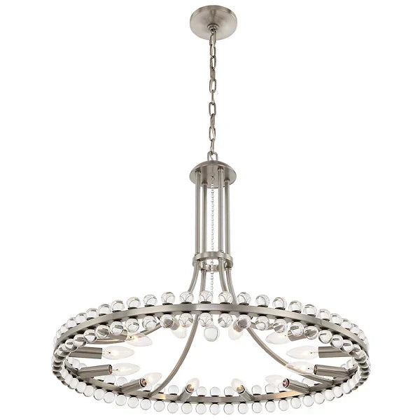 Modern 1-Ring Crystal Chandelier for Low-Ceiling