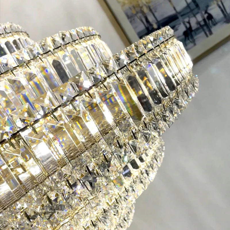 Cake Shape Luxury Crystal Chandelier