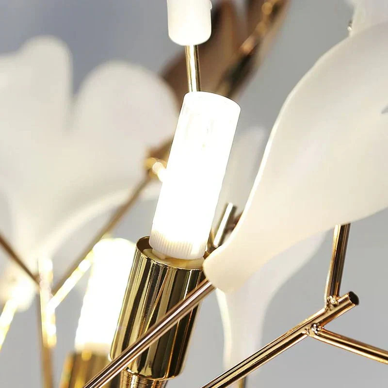 Ceramic Ginkgo Leaf Floor Lamp
