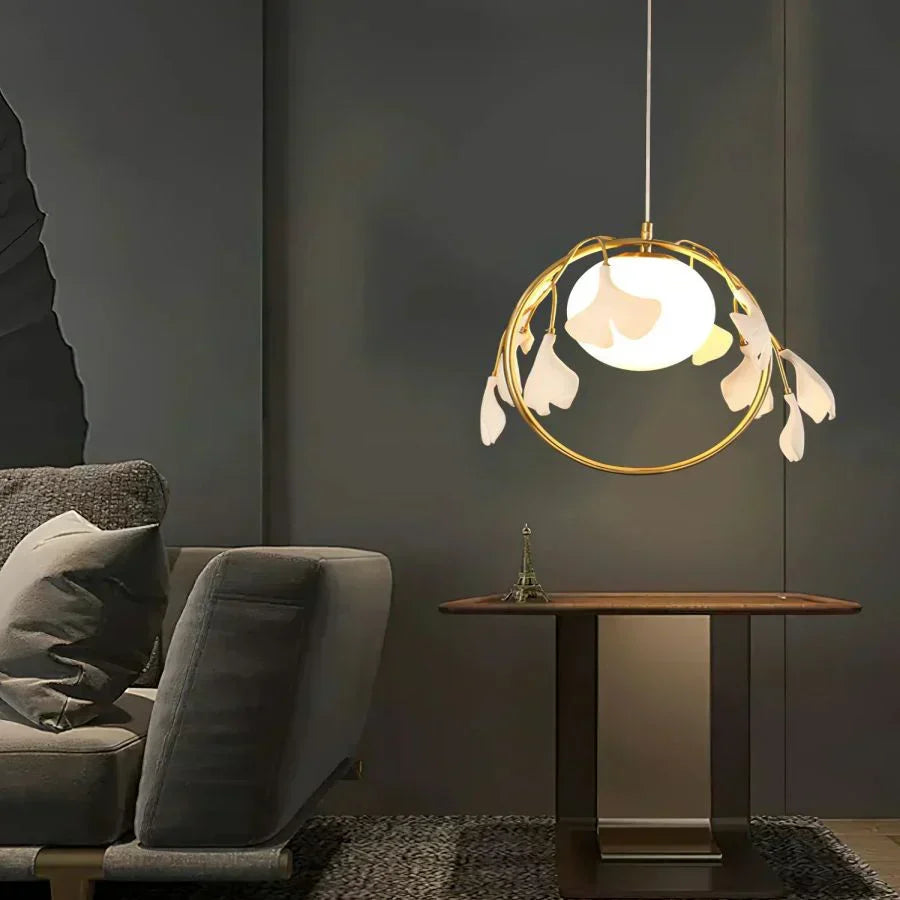 Ceramic Ginkgo Pendant Lamp