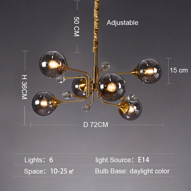 Glass Globes Chandelier|sputnik Ceiling Fixtures Light|magic Bean Mid Century Pendant