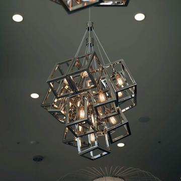 Modern Cube Cluster Chandelier for Living Room / staircase / foyer